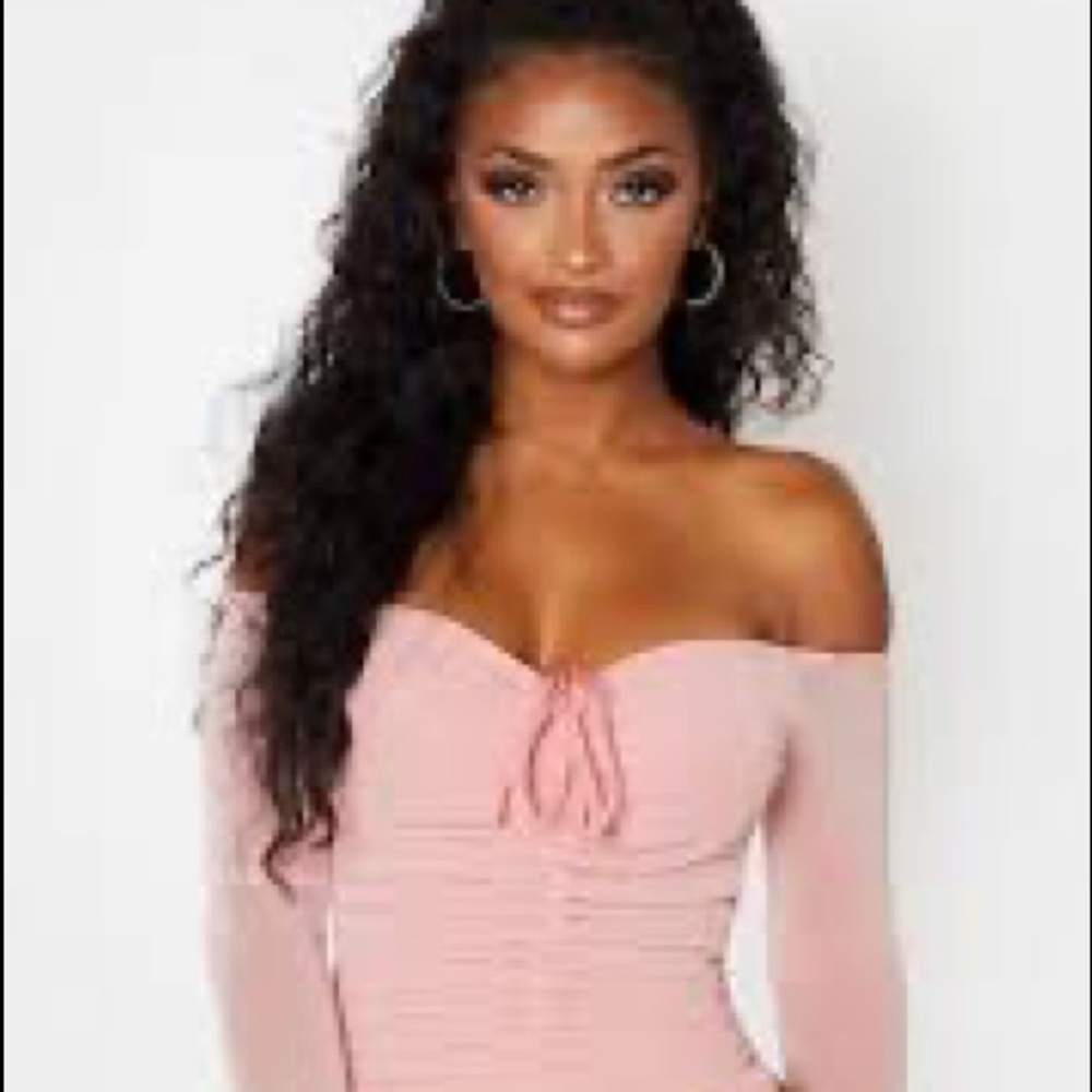 Pretty Little Thing Mesh Love Sleeve Bodysuit